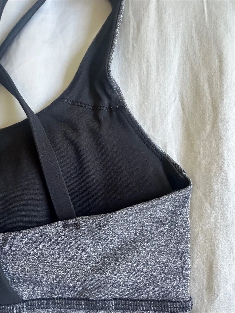lululemon athletica Gray Strappy Sports Bra with Crisscross Back